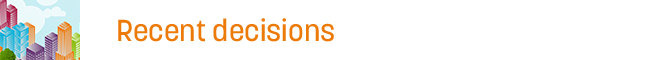 Recent decisions banner Recent decisions banner
